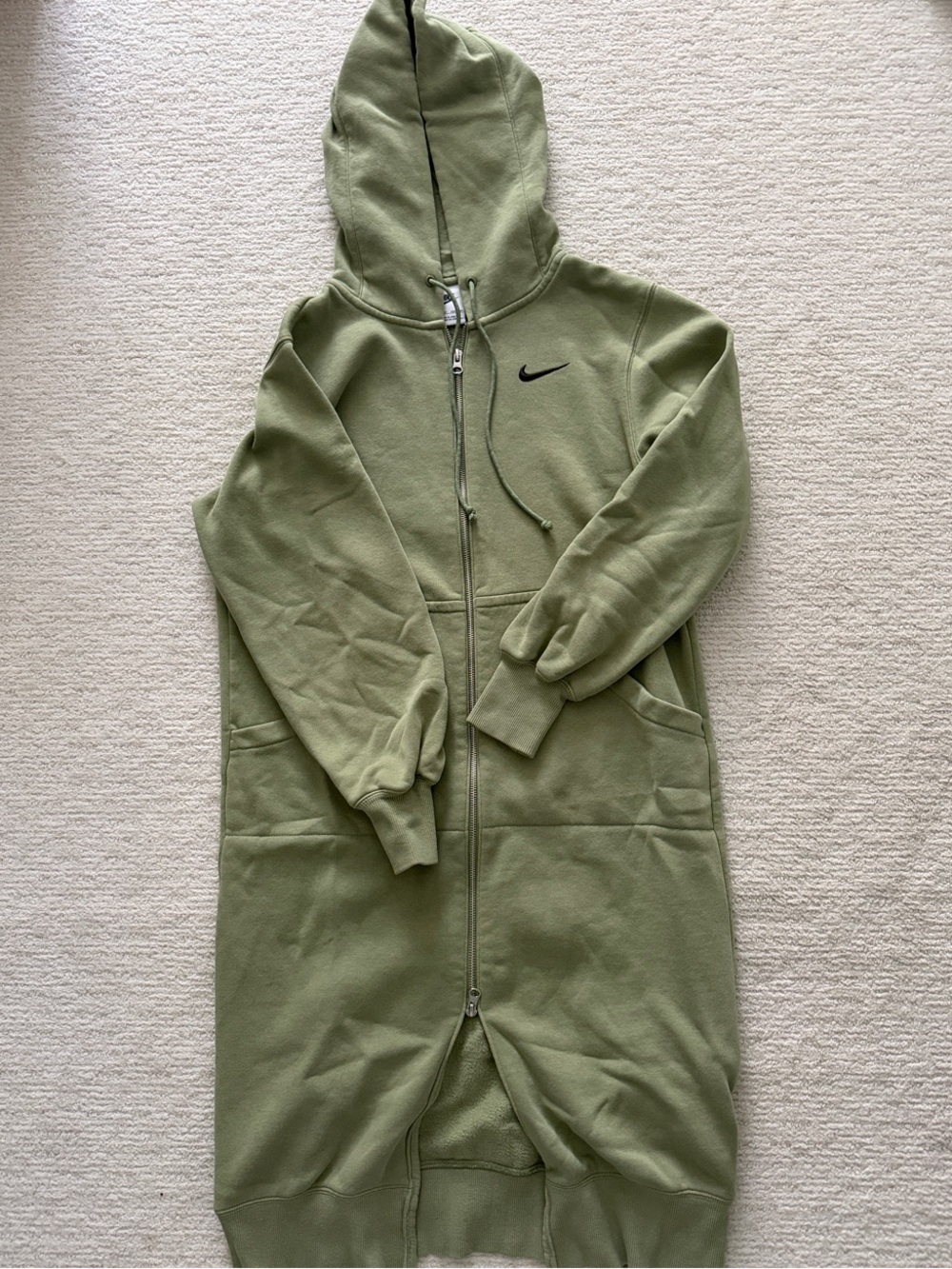 Nike Phoenix Hooded Long Zip Dress with Black Swoosh
